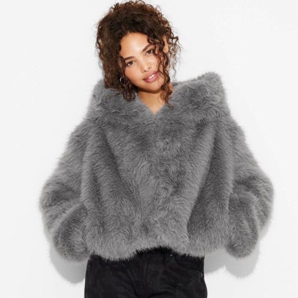 Faux Fur with Hood Coat